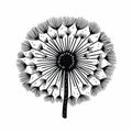 Intricate Cut-out Dandelion Illustration On White Background Royalty Free Stock Photo