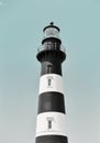 A black and white photograph of a lighthouse Royalty Free Stock Photo