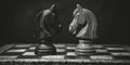 Two Chess Pieces in Black and White. Generative AI Royalty Free Stock Photo