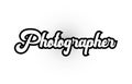 black and white Photographer hand written word text for typography logo icon design