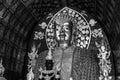 Black and white Photography : Buddha beautiful Enshrined in ancient Buddhist temple Royalty Free Stock Photo