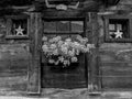 Black and White Photography of a Detail of a small house entrance