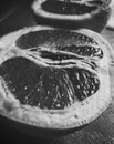 Black and white photography, grapefruit, juicy grapefruit, fruit on the table