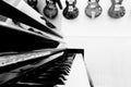 Black and white Piano keyboard Royalty Free Stock Photo