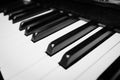 Black and white piano keys - close up in black and white Royalty Free Stock Photo