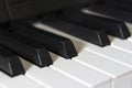 Black and white piano keys in dim lighting Royalty Free Stock Photo