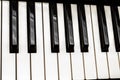 Black and white piano keys. Musical instrument