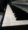 Black and white piano keys side view Royalty Free Stock Photo