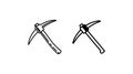 Black and White Pickaxe Mining Tool Industry Icon Royalty Free Stock Photo