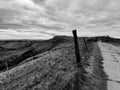 Black and white picture of Mam Tor