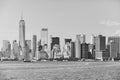 Black and white picture of the New York City skyline. Royalty Free Stock Photo