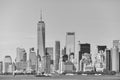 Black and white picture of the New York City skyline. Royalty Free Stock Photo