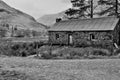 Old stone lowcost cottage in the Scotland