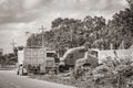 Trucks dump truck excavators and other industrial vehicles Tulum Mexico
