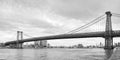 Black and white picture of Williamsburg Bridge, New York City, US Royalty Free Stock Photo