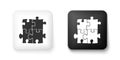 Black and white Piece of puzzle icon isolated on white background. Business, marketing, finance, template, layout Royalty Free Stock Photo