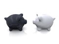 Black and White Piggy Bank Royalty Free Stock Photo