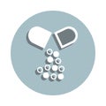 Black and white pill badge icon. Simple glyph, flat vector of blood donation icons for ui and ux, website or mobile application Royalty Free Stock Photo