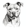 Realistic Vector Illustration Of American Staffordshire Terrier On White Background Royalty Free Stock Photo