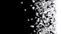 Black and white pixel particles explosion pieces 3D Illustration version 6