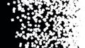 Black and white pixel particles explosion pieces 3D Illustration version 3