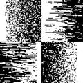 Black and white pixelation, pixel gradient mosaic, pixelated vector backgrounds Royalty Free Stock Photo