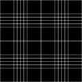 Black white plaid pattern. Pixel textured seamless classic grid tartan check vector background for flannel shirt, skirt, jacket. Royalty Free Stock Photo