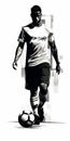 Graphic Design-inspired Silhouette Of Soccer Player Royalty Free Stock Photo