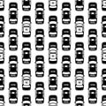 Black and white police cars seamless pattern