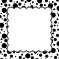 Black and White Polka Dot Background with Embroidery Royalty Free Stock Photo