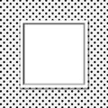 Black and White Polka Dot Background with Frame Royalty Free Stock Photo