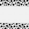 Black and White Polka Dot Frame with Torn Background Royalty Free Stock Photo