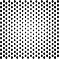 Black and white polka-dot pattern of black dots on white background