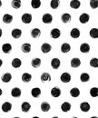 Black and white Polka Dot Seamless Pattern Paint