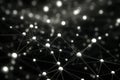 black white polygonal neurostructure background generative ai Royalty Free Stock Photo