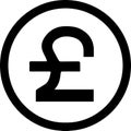 Black and white Pon currency symbol