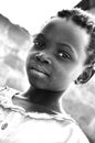 Black and white portrait of african child