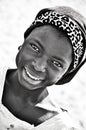 Black and white portrait of african girl