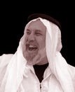 Black and White Portrait - The Sheik Laughs Royalty Free Stock Photo