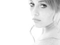 Black and White Portrait Teen Girl Royalty Free Stock Photo