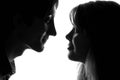 Black and white portrait of a young couple in love Royalty Free Stock Photo