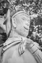 Black and White Portrait Zoom View Marble Sun Wukong or Monkey King Statue Royalty Free Stock Photo