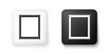 Black and white Postal stamp icon isolated on white background. Square button. Vector Royalty Free Stock Photo