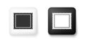 Black and white Postal stamp icon isolated on white background. Square button. Vector Royalty Free Stock Photo