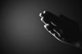 Black and white prayer hands Royalty Free Stock Photo