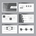 Black white presentation template Infographic elements flat design set for brochure flyer leaflet marketing