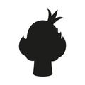 Black and white princess avatar silhouette