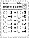 Equation Balance Worksheet 1 â Fun Math Practice for Kids Royalty Free Stock Photo