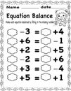 Equation Balance Worksheet 3 â Fun Math Practice for Kids Royalty Free Stock Photo