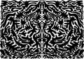 Black and white psychedelic abstract shamanic ornament. Fantasy bohemian abstract background. Vector illustration. Surreal